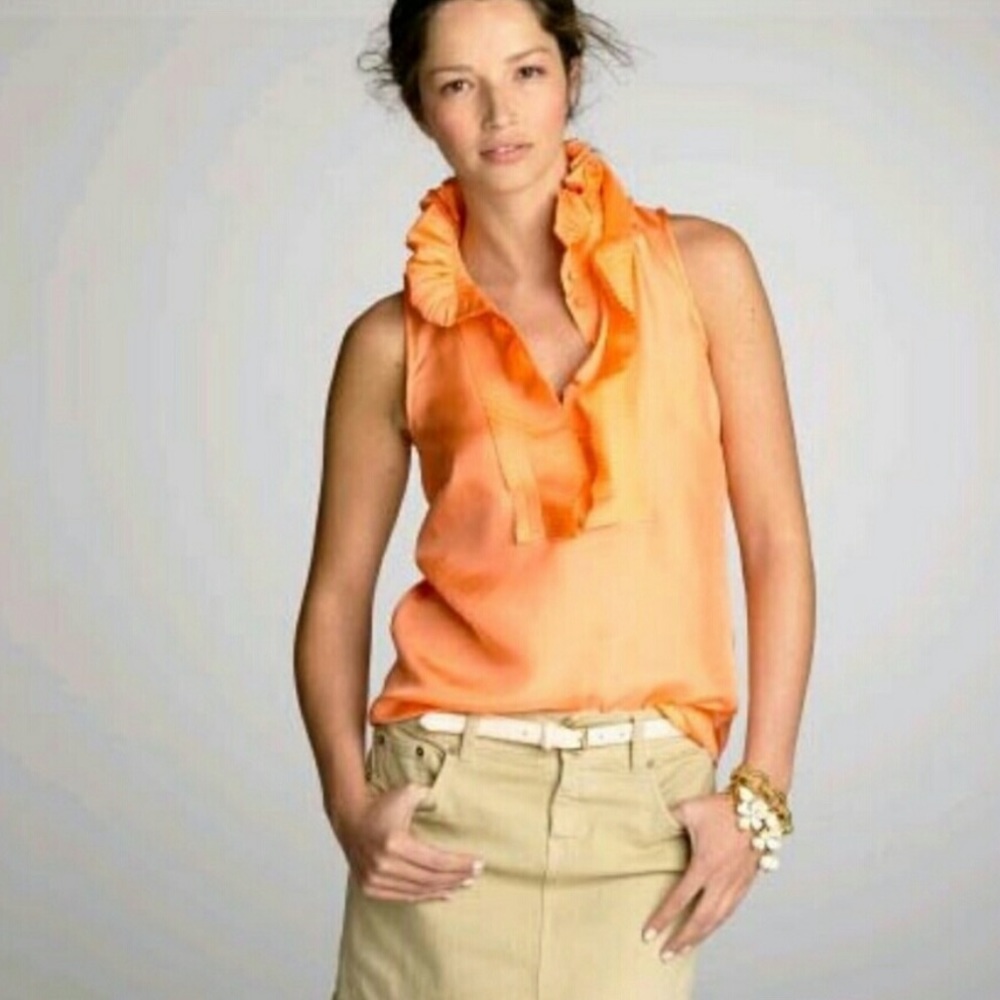 J.Crew - Melon Victorian Ruffle Cami